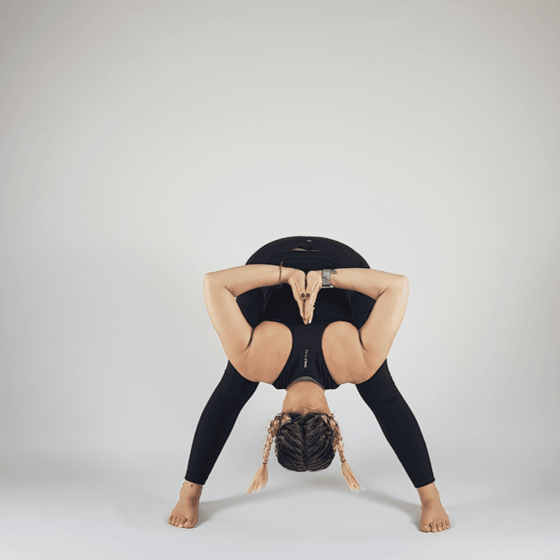 Wide-Legged Forward Fold Prayer Hands