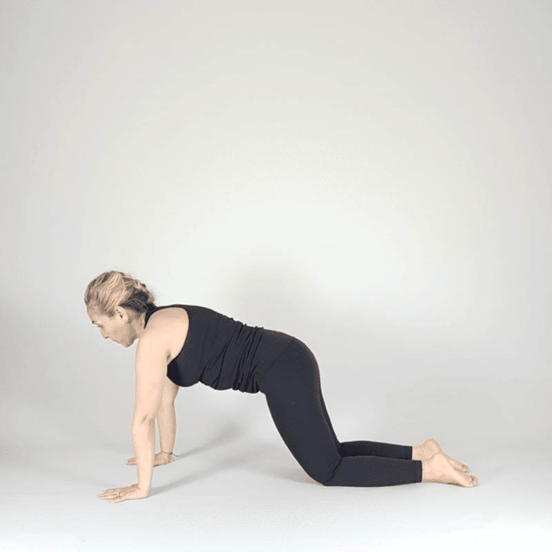 Yoga practitioner in Neutral Tabletop with proper alignment