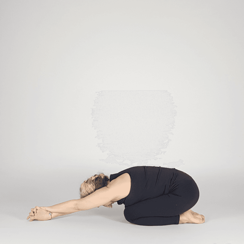Child's Pose Hands Clasped