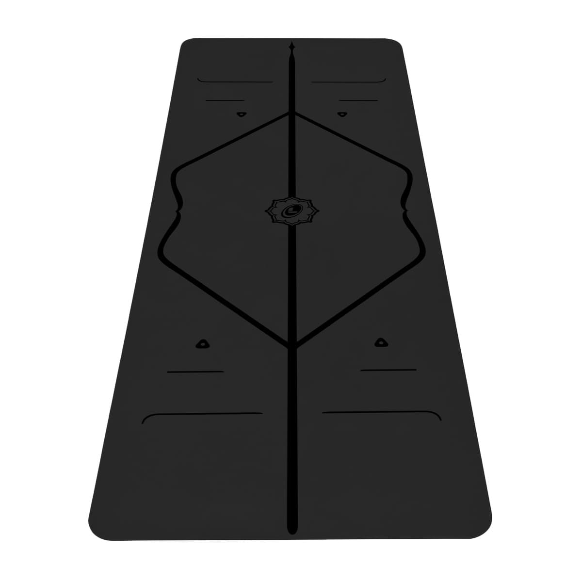Liforme yoga mat with the etched AlignForMe alignment markers across the surface